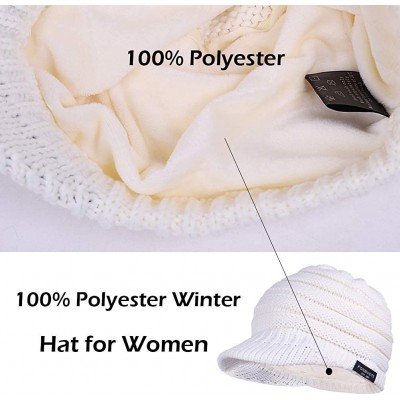 Skullies & Beanies Women's BeanieTail Warm Knit Hat Messy High Bun Ponytail Visor Beanie Cap B085 - A-white - C218AK6HYNQ $12.12