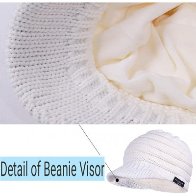 Skullies & Beanies Women's BeanieTail Warm Knit Hat Messy High Bun Ponytail Visor Beanie Cap B085 - A-white - C218AK6HYNQ $12.12