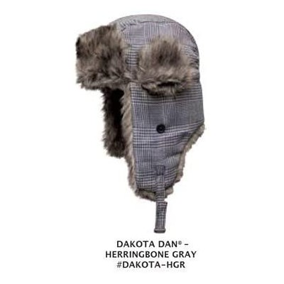 Skullies & Beanies Trooper Ear Flap Cap w/Faux Fur Lining Hat - Herringbone Gray - CL12N47HWJF $30.14