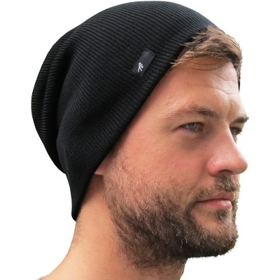 Skullies & Beanies Slouch Beanie Cap Winter Hat for Men or Women - Black - CS12N3ZCS90 $28.04
