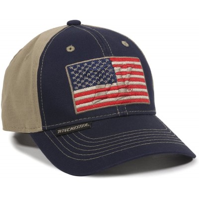 Baseball Caps Unisex-Adult American Flag- Navy/Khaki- Adult - C2189K398IO $27.00