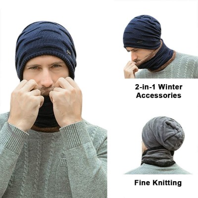 Skullies & Beanies Winter Beanie Fashion Fleece - Style-2 Navy - CG18Z9G2EW2 $6.90