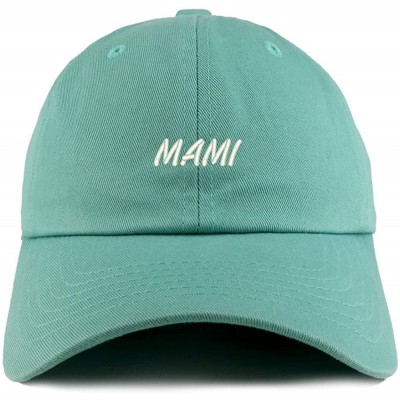 Baseball Caps Mami Embroidered Low Profile Soft Cotton Dad Hat Cap - Mint - CB18D586M32 $20.94