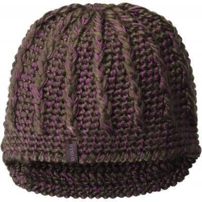 Skullies & Beanies Women's Clara Knit Brim Beanie - Plum - CD188QD09OS $31.56