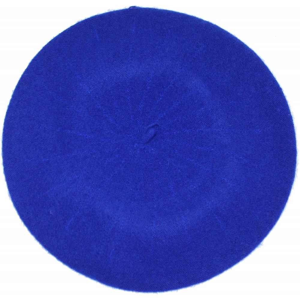 Berets Elegant Solid Classic Beret - Royal Blue - C612L618QMR $14.28