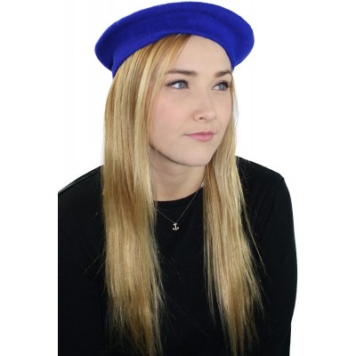 Berets Elegant Solid Classic Beret - Royal Blue - C612L618QMR $14.28