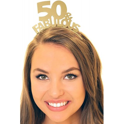 Headbands 50 & Fabulous Gold Headband - Birthday Tiara Headband for Women - 50th Birthday Gift HdBd(50FAB) GLD - C018E6KUDX9 ...