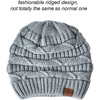 Skullies & Beanies Knit Beanie Hat for Women Oversize Chunky Winter Slouchy Beanie Hats Ski Cap - Black/Purple - CK18ADSLOW9 ...