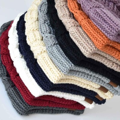 Skullies & Beanies Knit Beanie Hat for Women Oversize Chunky Winter Slouchy Beanie Hats Ski Cap - Black/Purple - CK18ADSLOW9 ...