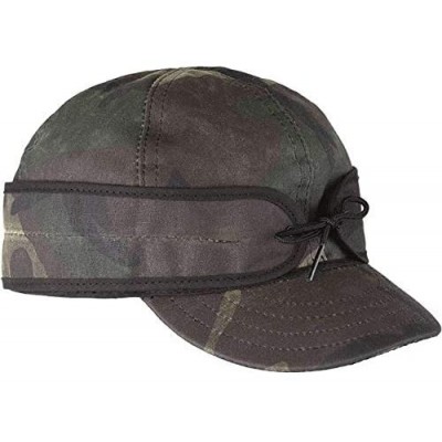 Newsboy Caps Womens Waxed Cotton - Woodland Camo - C112O0PKJ7B $41.33