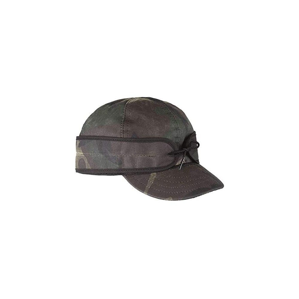 Newsboy Caps Womens Waxed Cotton - Woodland Camo - C112O0PKJ7B $41.33