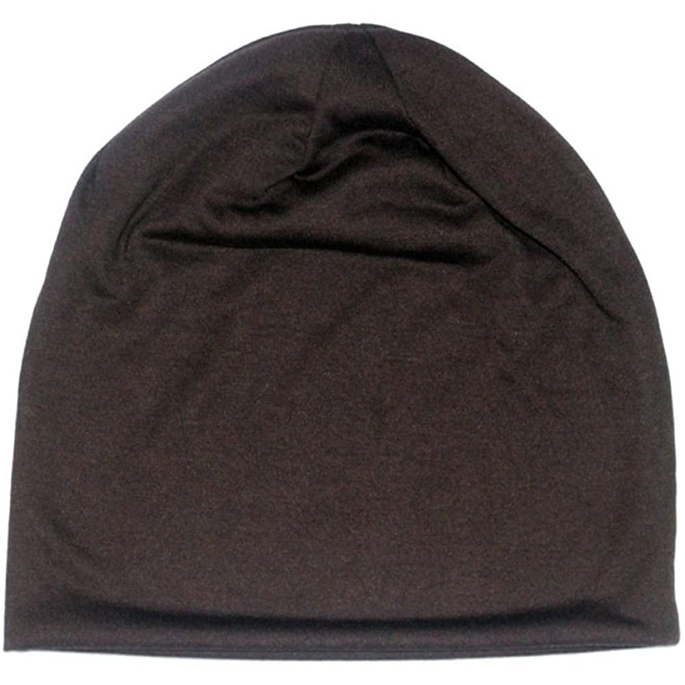 Skullies & Beanies Unisex Sleep Hat Soft Cotton Beanie Street Dancer Cap Watch Hat - Dark Brown2 - CR189I5DHC4 $11.36