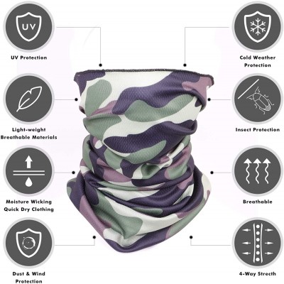 Balaclavas Balaclava Neck Gaiters Face Scarf Unisex Headwear Stretchy Bandana Dust Scarf Headbands - Camo Green - C8198SN2QZ2...