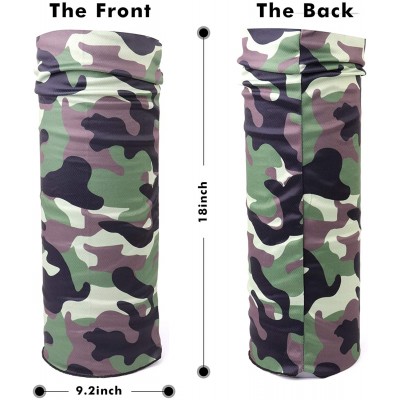 Balaclavas Balaclava Neck Gaiters Face Scarf Unisex Headwear Stretchy Bandana Dust Scarf Headbands - Camo Green - C8198SN2QZ2...