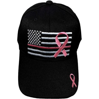 Baseball Caps Embroidered Pink Lives Matter Breast Cancer Awareness Pink Ribbon Adjustable Baseball Hat/Cap - Black - CE18ZM9...