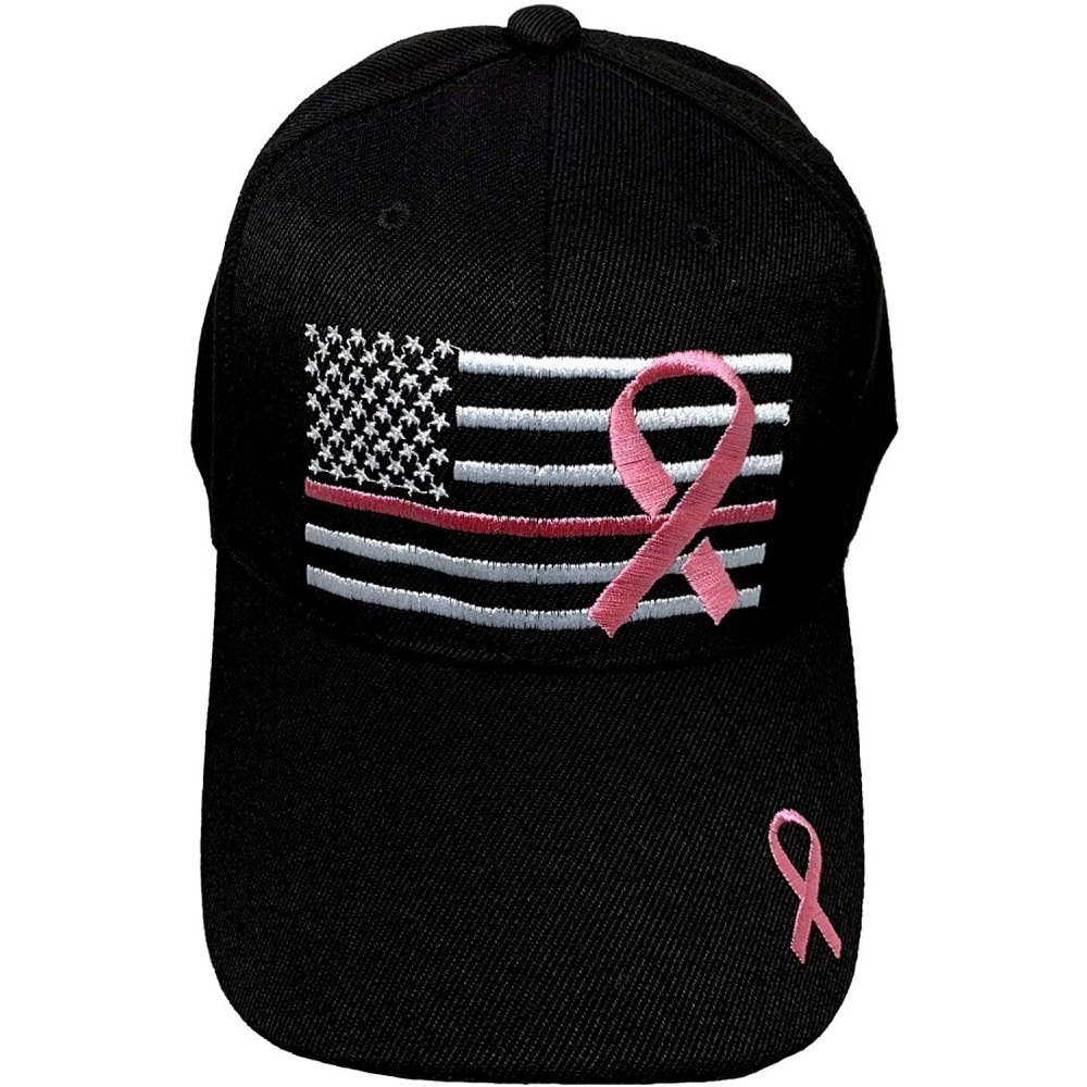 Baseball Caps Embroidered Pink Lives Matter Breast Cancer Awareness Pink Ribbon Adjustable Baseball Hat/Cap - Black - CE18ZM9...