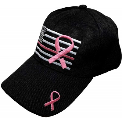 Baseball Caps Embroidered Pink Lives Matter Breast Cancer Awareness Pink Ribbon Adjustable Baseball Hat/Cap - Black - CE18ZM9...