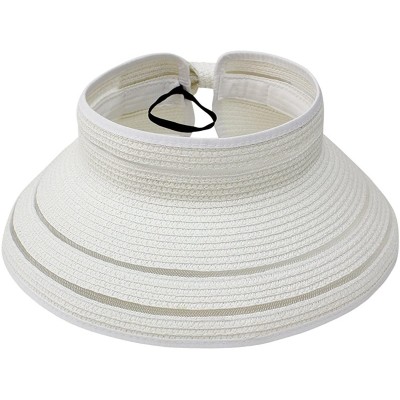 Sun Hats Womens Packable Travel Hat Sun Protection Summer Shapeable- Many Styles - White Ventilating Straw - CA12E4IMFUX $10.35
