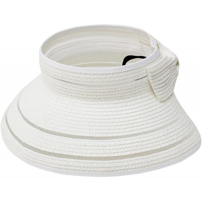 Sun Hats Womens Packable Travel Hat Sun Protection Summer Shapeable- Many Styles - White Ventilating Straw - CA12E4IMFUX $10.35