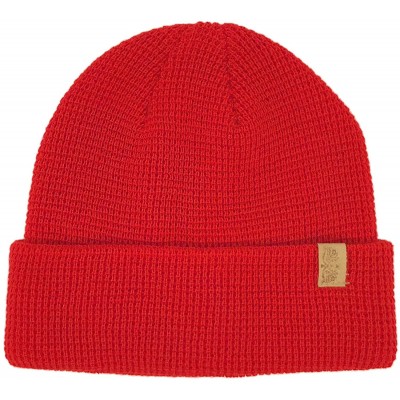 Skullies & Beanies Men's Winter Classic Soft Waffle Knit Stretchy Warm Beanie Skull Hat Cap - Red - CN18YSYKSGO $10.74