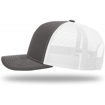 Baseball Caps KAG Leather Patch Back Mesh Hat - Charcoal Front / White Mesh - CC18XN42A4M $28.75