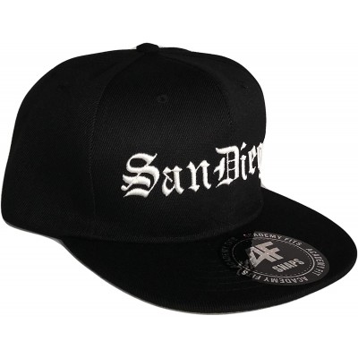 Baseball Caps San Diego Flat Bill Snapback Flat Bill Cap (One Size- Black/White) - C518L73UR4L $18.66