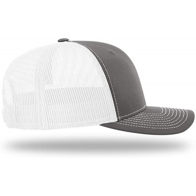 Baseball Caps KAG Leather Patch Back Mesh Hat - Charcoal Front / White Mesh - CC18XN42A4M $28.75