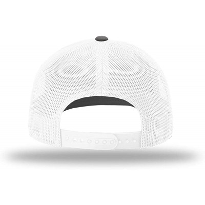Baseball Caps KAG Leather Patch Back Mesh Hat - Charcoal Front / White Mesh - CC18XN42A4M $28.75