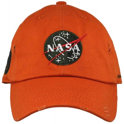 Baseball Caps Skylab NASA Hat with Special Edition Patch - Orange Combat Green Distressed - CZ18UMEWI23 $22.16