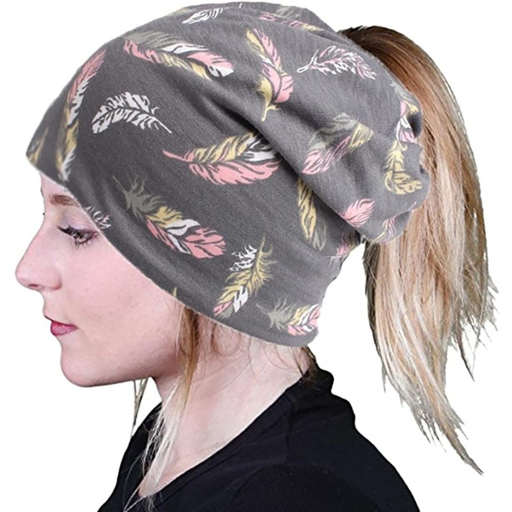 Skullies & Beanies Women's Floral Headband Baggy Elastic Turban Beanie Chemo Cap Hat Headwrap Headwear Infinity Head Scarves ...