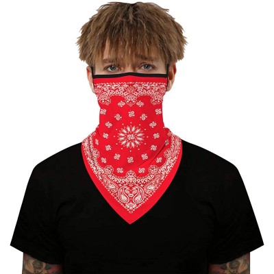 Balaclavas Women/Men Scarf Outdoor Headwear Bandana Sports Tube UV Face Mask for Workout Yoga Running - Print Red1 - CF1986O0...