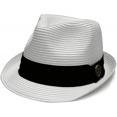 Sun Hats Pamoa Pms510 Dent Trilby Summer Fedora Hat - 490 White - CL12F8OJHD5 $11.21