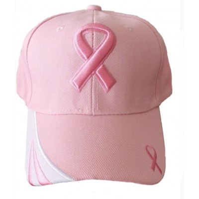 Baseball Caps Men's/Women's Pair of Two (2) Breast Cancer Awareness Black & Pink Ribbon Caps Hats - C5125F5M5I1 $15.83