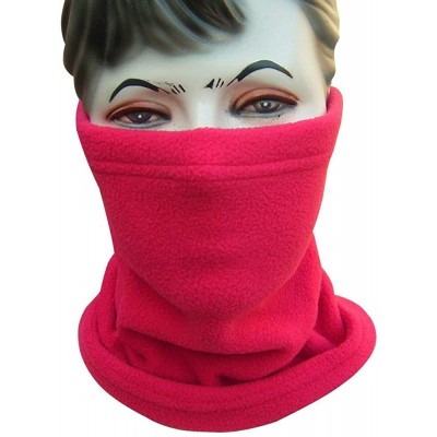 Balaclavas 4Fit Polar Fleece Neck Warmer Snood Scarf Hat Unisex Thermal Ski Wear Snowboard - Red - CR11I3JBUA5 $8.86