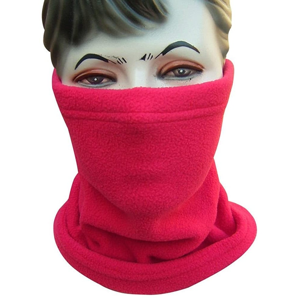 Balaclavas 4Fit Polar Fleece Neck Warmer Snood Scarf Hat Unisex Thermal Ski Wear Snowboard - Red - CR11I3JBUA5 $8.86