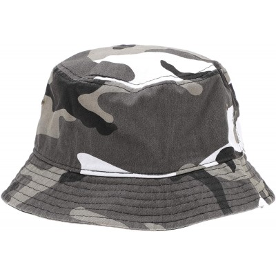 Bucket Hats Summer 100% Cotton Stone Washed Packable Outdoor Activities Fishing Bucket Hat. - City Camo - CX195U5SXZC $8.49