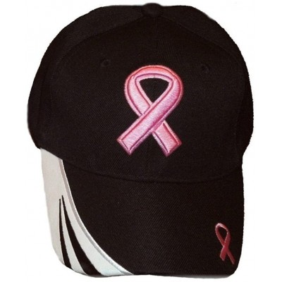 Baseball Caps Men's/Women's Pair of Two (2) Breast Cancer Awareness Black & Pink Ribbon Caps Hats - C5125F5M5I1 $15.83