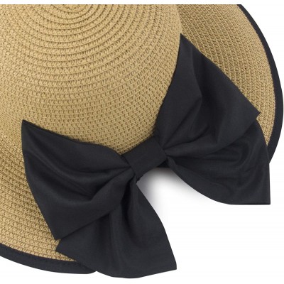 Sun Hats Women Straw Hats Wide Brim Foldable Packable Roll up Cap Summer UV Protection Beach Sun Hat UPF50+ - B-khaki - C8196...