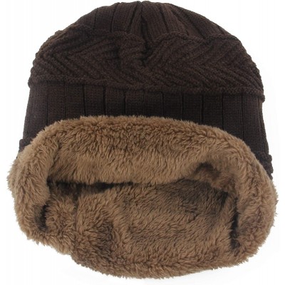 Skullies & Beanies Thick Warm Winter Beanie Hat Soft Stretch Slouchy Skully Knit Cap for Women - A-brown - C718HKMM2ZN $12.76