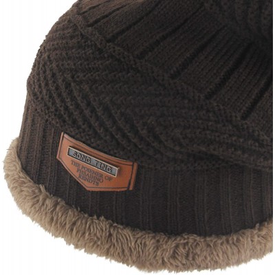 Skullies & Beanies Thick Warm Winter Beanie Hat Soft Stretch Slouchy Skully Knit Cap for Women - A-brown - C718HKMM2ZN $12.76