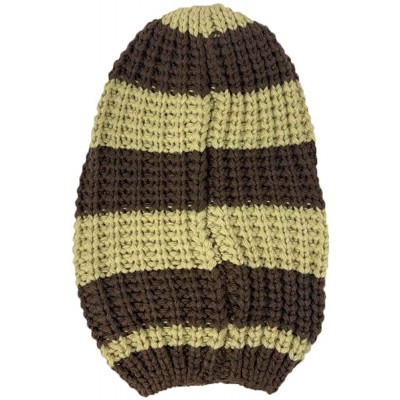 Skullies & Beanies Trendy Warm Soft Stretch 2-Tone Long Knit Beanie - Tan - CA18MDZC7EU $12.49