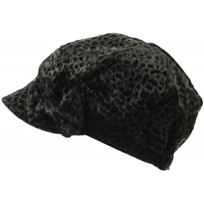 Newsboy Caps Animal Print Bow Accent Newsboy Hat - Black - CE11GI6ARPT $24.06