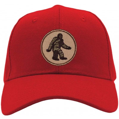 Baseball Caps Bigfoot/Sasquatch Hat! Adjustable-Back Ball Cap with Embroidered Bigfoot - Red - CP1972DG2X2 $27.58