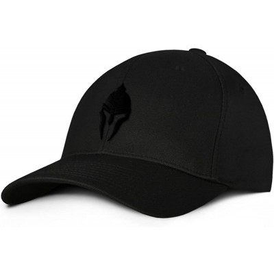 Baseball Caps Spartan Warrior Molon Labe Military Baseball Hat - Black/Black - C812JA7BK8P $18.53