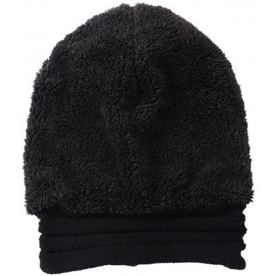 Skullies & Beanies Women Knit Beanie Warm Caps Winter Crochet Wool Hat - Black (Fleece) - C812ODJO44L $9.50