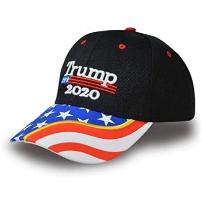 Baseball Caps Donald Trump 2020 Keep America Great Cap Adjustable Baseball Hat with USA Flag - Breathable Eyelets - Flag Blac...