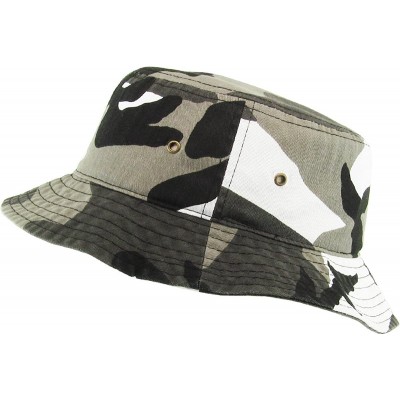 Bucket Hats Unisex Washed Cotton Bucket Hat Summer Outdoor Cap - (1. Bucket Classic) Citi Camouflage - CC18HZWCRS8 $9.84