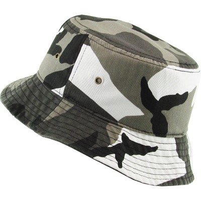 Bucket Hats Unisex Washed Cotton Bucket Hat Summer Outdoor Cap - (1. Bucket Classic) Citi Camouflage - CC18HZWCRS8 $9.84