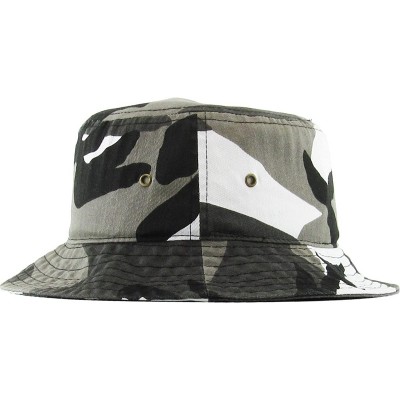 Bucket Hats Unisex Washed Cotton Bucket Hat Summer Outdoor Cap - (1. Bucket Classic) Citi Camouflage - CC18HZWCRS8 $9.84