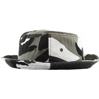 Bucket Hats Unisex Washed Cotton Bucket Hat Summer Outdoor Cap - (1. Bucket Classic) Citi Camouflage - CC18HZWCRS8 $9.84